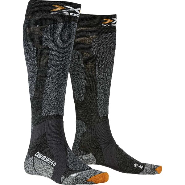 X-SOCKS® CARVE SILVER 4.0 ANTHRACITE MELANGE/BLACK MELANGE SIZE 45-47