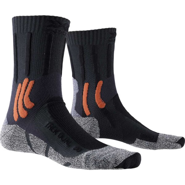 X-SOCKS® TREK DUAL GRANITE GREY/BONFIRE ORANGE SIZE 35-38