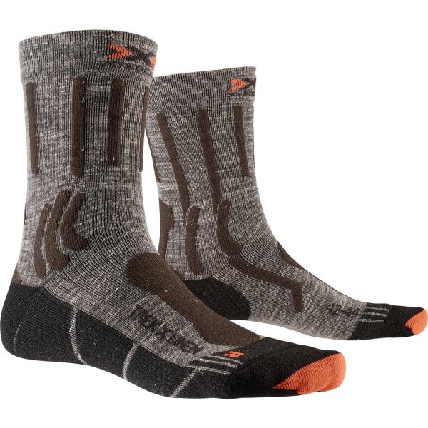 X-SOCKS® TREK X LINEN SUEDE MELANGE/X-ORANGE/BLACK SIZE 45-47