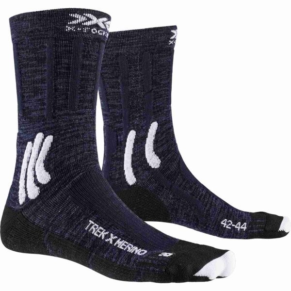 X-SOCKS® TREK X MERINO MIDNIGHT BLUE/ARCTIC WHITE SIZE 42-44