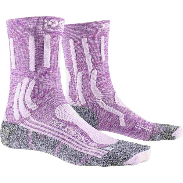 X-SOCKS® TREK X MERINO WMN MAGNOLIA PURPLE MELANGE/DOLOMITE GREY SIZE 41-42