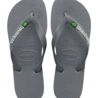 HAVAIANAS BRASIL LOGO STEEL GREY/STEEL GREY EU:39/40