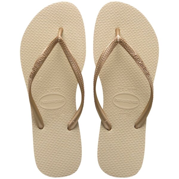 HAVAIANAS SLIM SAND GREY/LIGHT GOLDEN EU 35/36