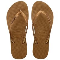 HAVAIANAS SLIM FLATFORM SPARKLE BRONZE 39/40