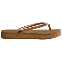 HAVAIANAS SLIM FLATFORM SPARKLE BRONZE 39/40