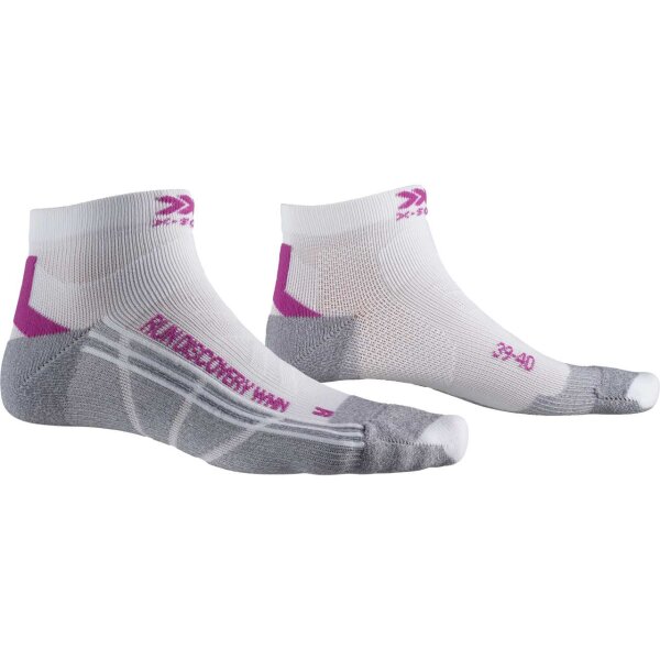 X-SOCKS® RUN DISCOVERY 4.0 WMN WHITE/TWYCE PURPLE/GREY MELANGE SIZE 37-38