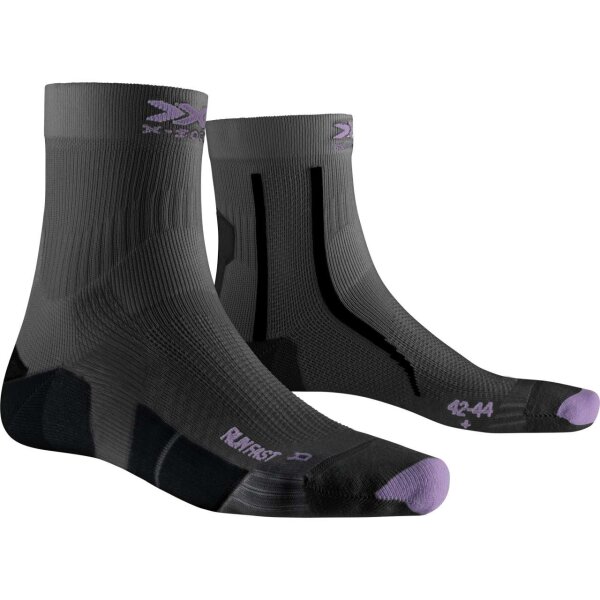 X-SOCKS® RUN FAST 4.0 CHARCOAL/INVENT LAVENDER SIZE 45-47