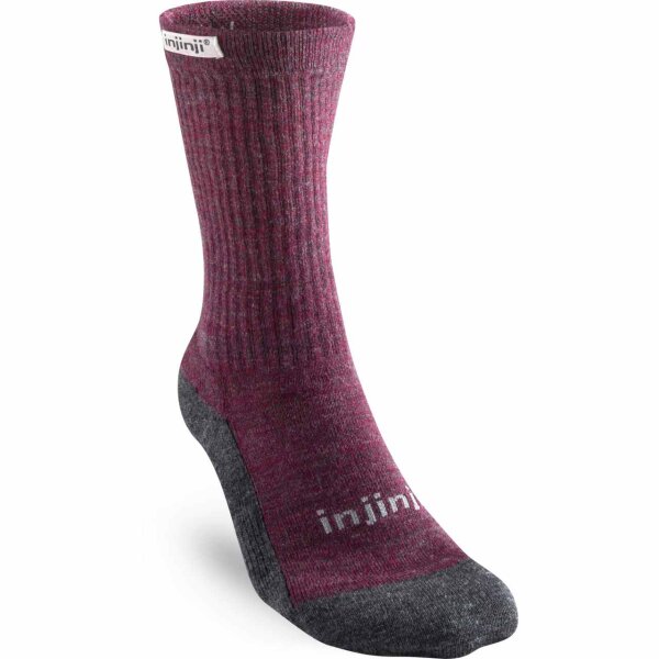 Injinji WOMEN`S LINER/HIKER CREW COOLMAX/NUWOOL MAROON