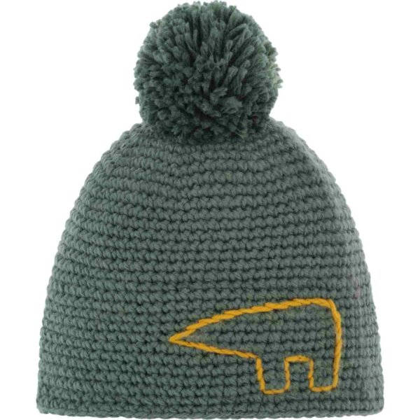 Eisbär Jay Pompon Mütze kids dark olive/Stick: ocker 55