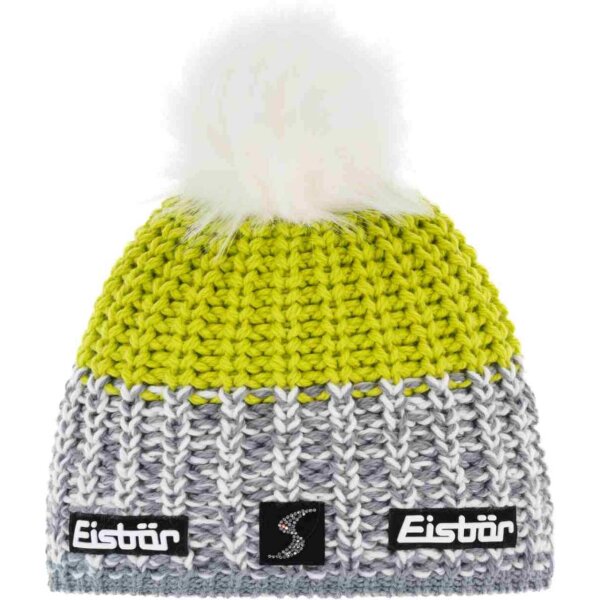 Eisbär Focus Lux Crystal Mütze SP graumele-white-lime/weiss