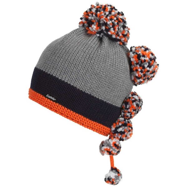 Eisbär Strickmütze Mio Pompon Orange/Grau/Navy (Col. 654)