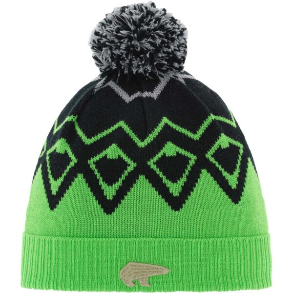 Eisbär Ziggy OS Pompon MÜ light green-schwarz-hellgrau