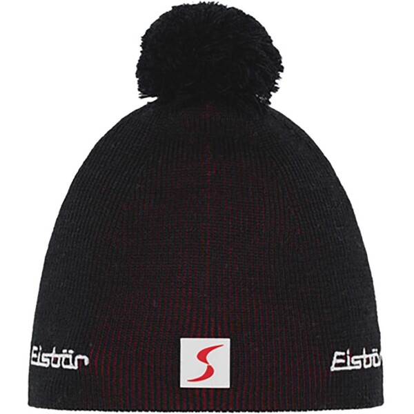 Eisbär Rippi Pompon Mütze RL SP schwarz-salsa red