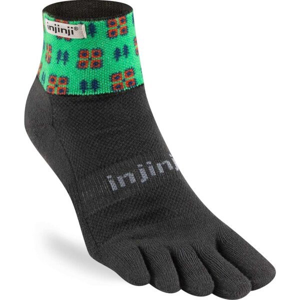 Injinji TRAIL MIDWEIGHT MINI-CREW ARTIST DESIGNED EVERGREEN