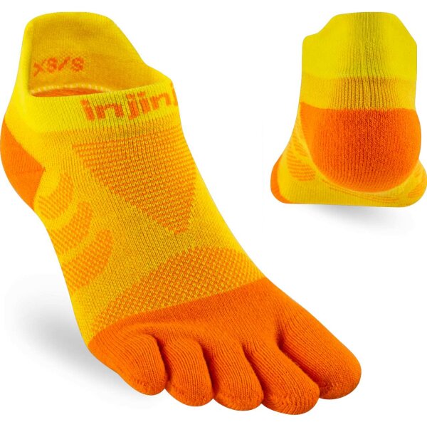 Injinji WOMENS ULTRA RUN NO-SHOW SUNFLOWER XS/S