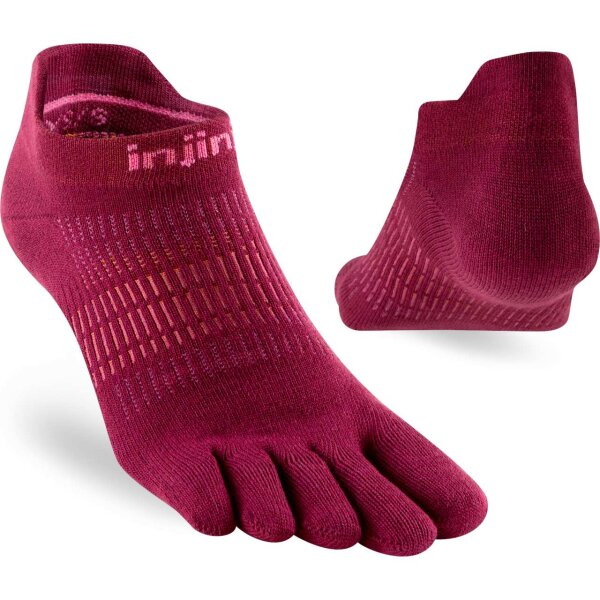 Injinji WOMENS RUN LIGHTWEIGHT NO-SHOW BEETROOT XS/S