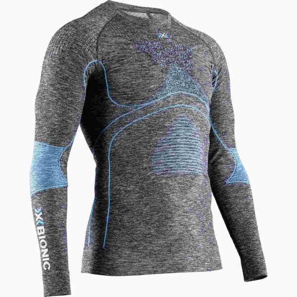 X-BIONIC® ENERGY ACCUMULATOR 4.0 MELANGE SHIRT LG SL MEN DARK GREY MELANGE/BLUE SIZE S