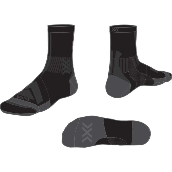 X-SOCKS® GRAVEL DISCOVER CREW BLACK/CHARCOAL 39-41