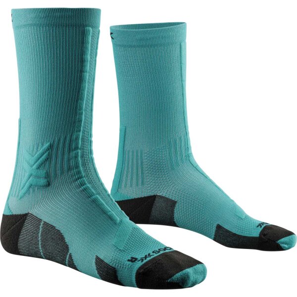 X-SOCKS® TRAIL RUN DISCOVER CREW LAKE GREEN/SUNSET BLUE SIZE 35-38