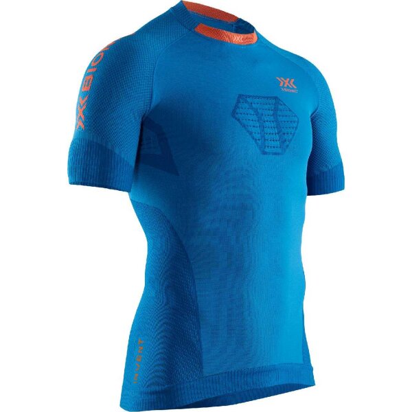 X-BIONIC® INVENT 4.0 RUNNING SHIRT SH SL MEN TEAL BLUE/KURKUMA ORANGE SIZE M