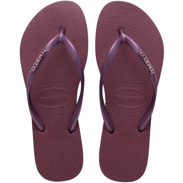 HAVAIANAS SLIM LOGO METALLIC PURPLE SOIL 35/36