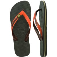 HAVAIANAS BRASIL MIX OLIVE GREEN/SUNSET ORANGE EU:37/38