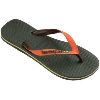 HAVAIANAS BRASIL MIX OLIVE GREEN/SUNSET ORANGE EU:37/38