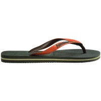 HAVAIANAS BRASIL MIX OLIVE GREEN/SUNSET ORANGE EU:37/38