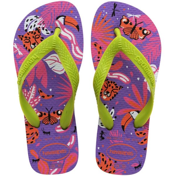 HAVAIANAS KIDS TOP FASHION LEMON GREEN/DARK PURPLE 27/28