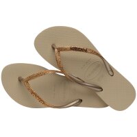 HAVAIANAS SLIM GLITTER II SAND/GOLDEN LIGHT METALIC 35/36