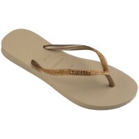 HAVAIANAS SLIM GLITTER II SAND/GOLDEN LIGHT METALIC 35/36