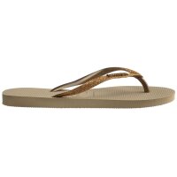 HAVAIANAS SLIM GLITTER II SAND/GOLDEN LIGHT METALIC 35/36