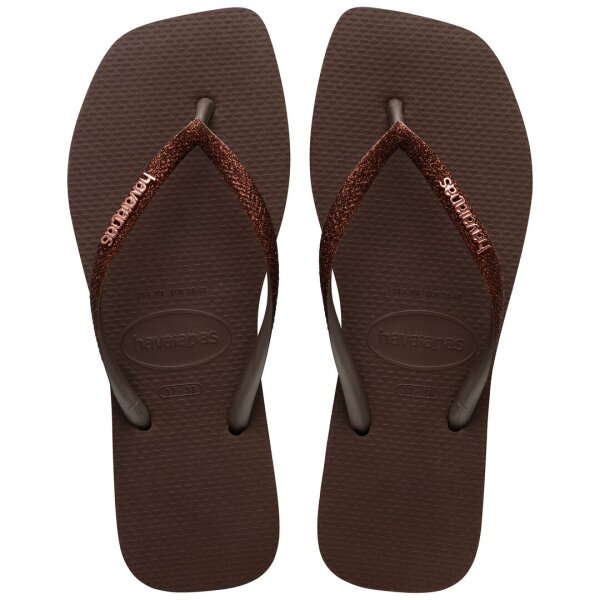 HAVAIANAS SQUARE GLITTER DARK BROWN 35/36