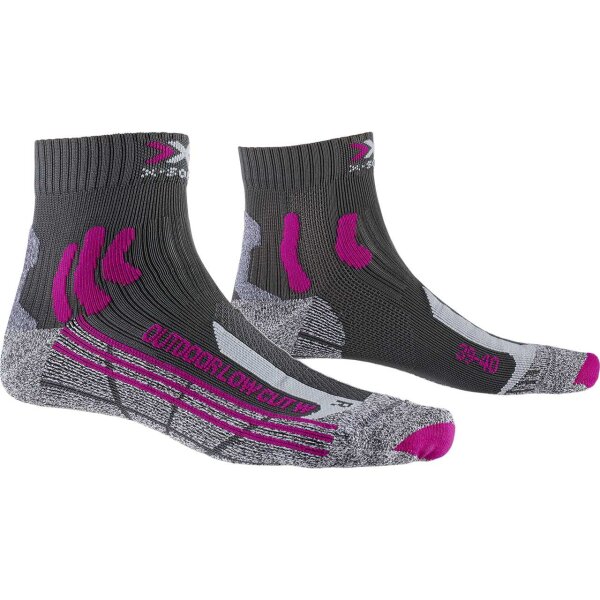 X-SOCKS® TREK OUTDOOR LOW CUT WMN ANTHRACITE/FUCHSIA 39-40