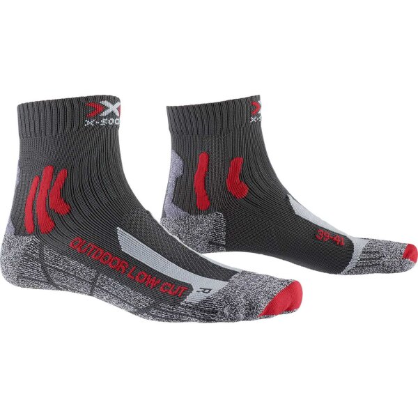 X-SOCKS® TREK OUTDOOR LOW CUT MEN SOCKS ANTHRACITE/RED 42-44